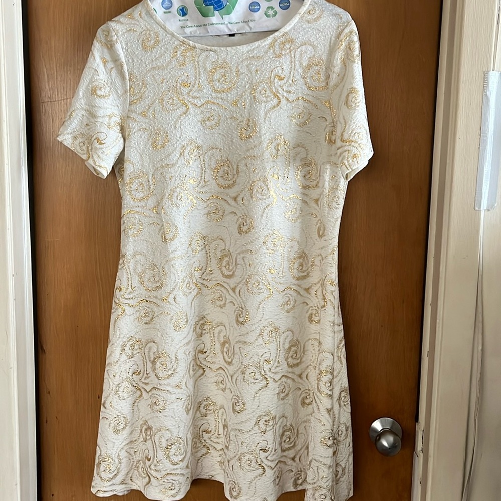 White and gold dress